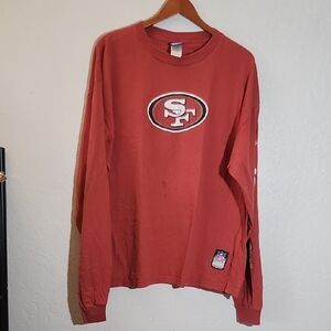 Vintage Longsleeve 49ERS Logo NFL Reebok T Shirt Red XL
